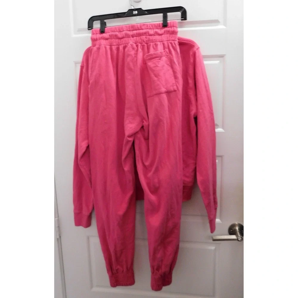 Frankie's Bikini‎ Pink Sweatsuit Pants Hoodie sweatshirt 100% Cotton sz S